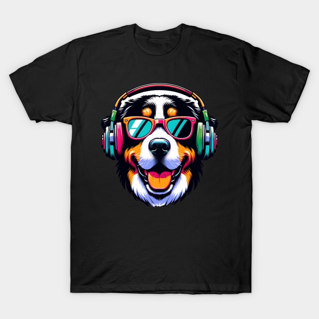 Estrela Mountain Dog Smiling DJ with Dynamic Tunes T-Shirt by ArtRUs